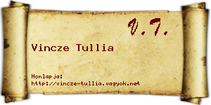 Vincze Tullia névjegykártya